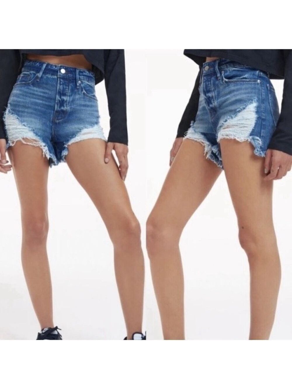 Good American Bombshell Plus Size Denim Shorts